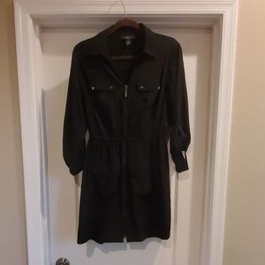 Alfani Black Front Zip Up Dress